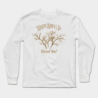 Twigs on Burnt Umber Long Sleeve T-Shirt